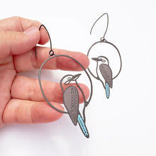 Load image into Gallery viewer, DENZ Midi Kookaburra Earrings Black/Brown/Blue
