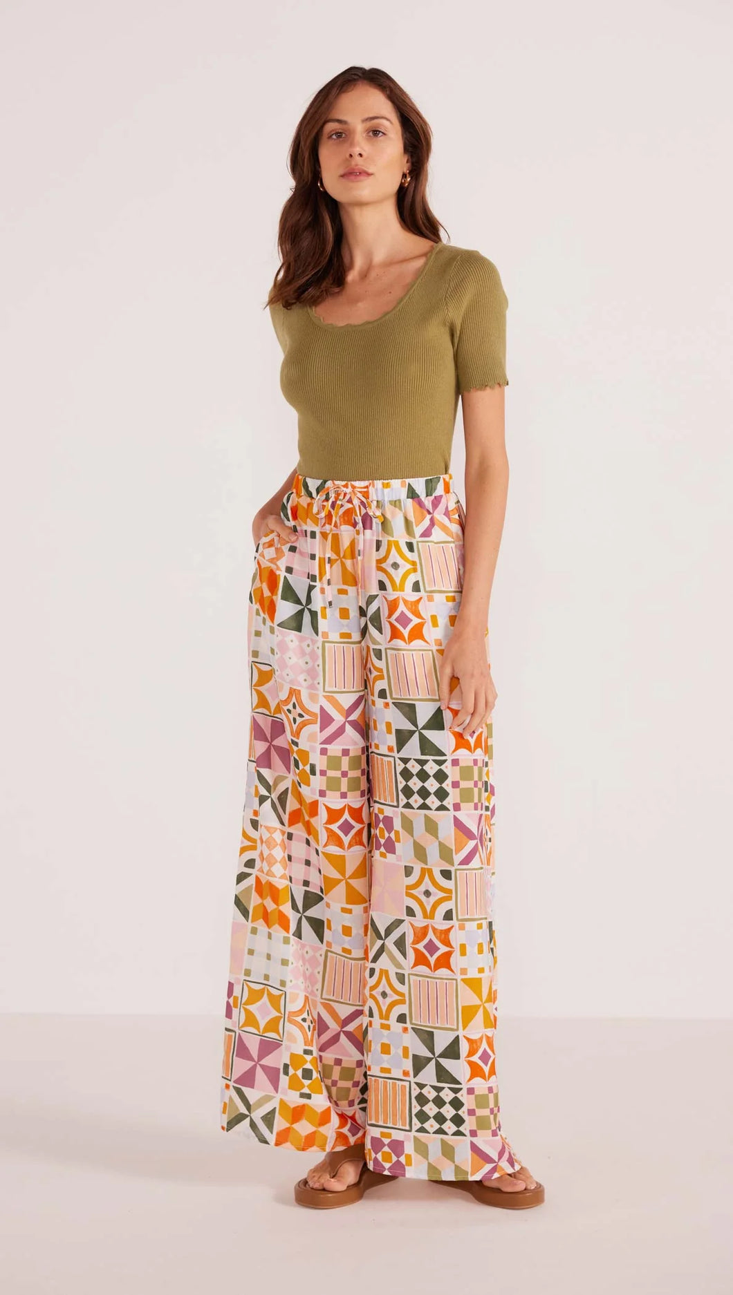 MINKPINK Louisa Wide Leg Pant Mosaic Geo