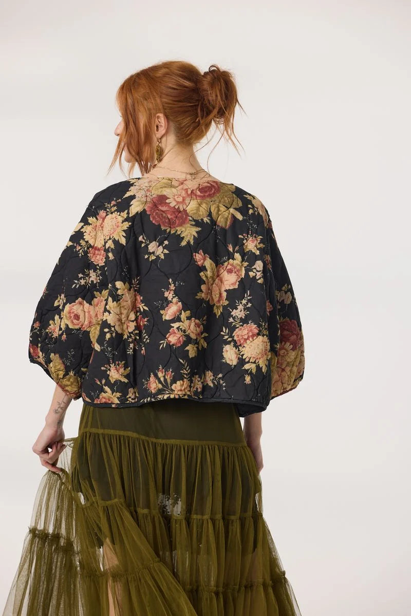Miss Rose Sister Violet Mitsuko Padded Jacket Midnight Rose Floral