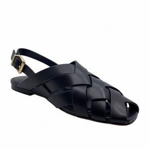 Mollini Brassy Fisherman Sandal Black Leather