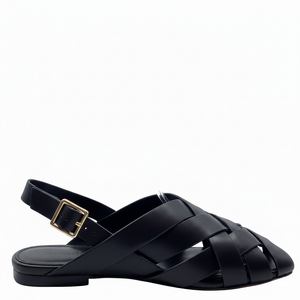 Mollini Brassy Fisherman Sandal Black Leather