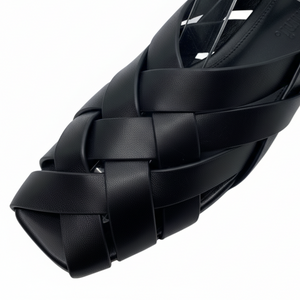 Mollini Brassy Fisherman Sandal Black Leather