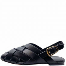 Load image into Gallery viewer, Mollini Brassy Fisherman Sandal Black Leather
