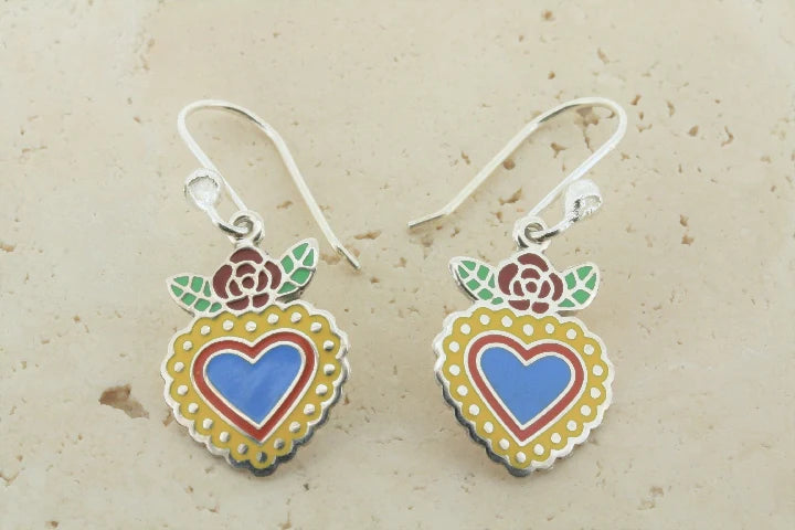 Makers & Providers Flying Heart Drop Earring Sterling Silver Yellow