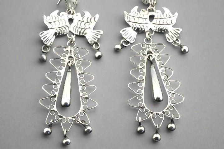 Makers & Providers Flower & Birds Long Drop Earrings