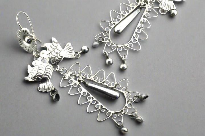 Makers & Providers Flower & Birds Long Drop Earrings