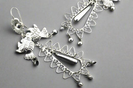 Makers & Providers Flower & Birds Long Drop Earrings