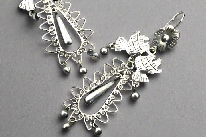 Makers & Providers Flower & Birds Long Drop Earrings