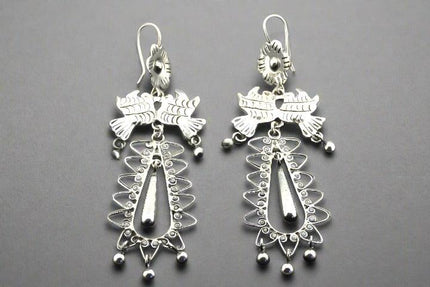 Makers & Providers Flower & Birds Long Drop Earrings