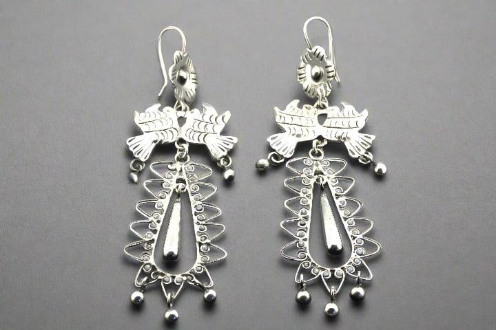 Makers & Providers Flower & Birds Long Drop Earrings