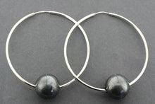 Load image into Gallery viewer, Makers &amp; Providers Large Hoop With Oxidized Ball Earrings Sterling Silver
