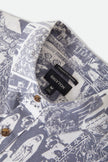 Brixton Charter Print SS Shirt Navy/White Collage