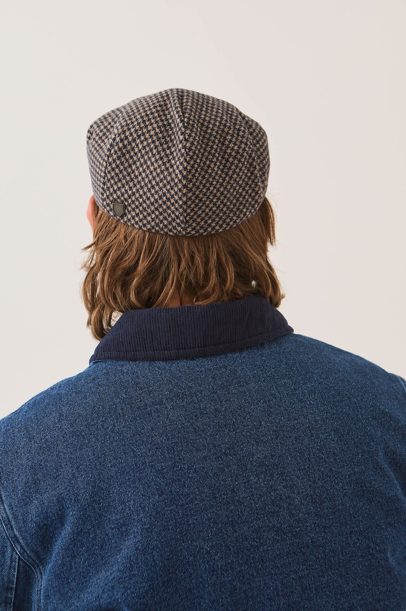 Brixton Hooligan Snap Cap Navy/Sand Houndstooth