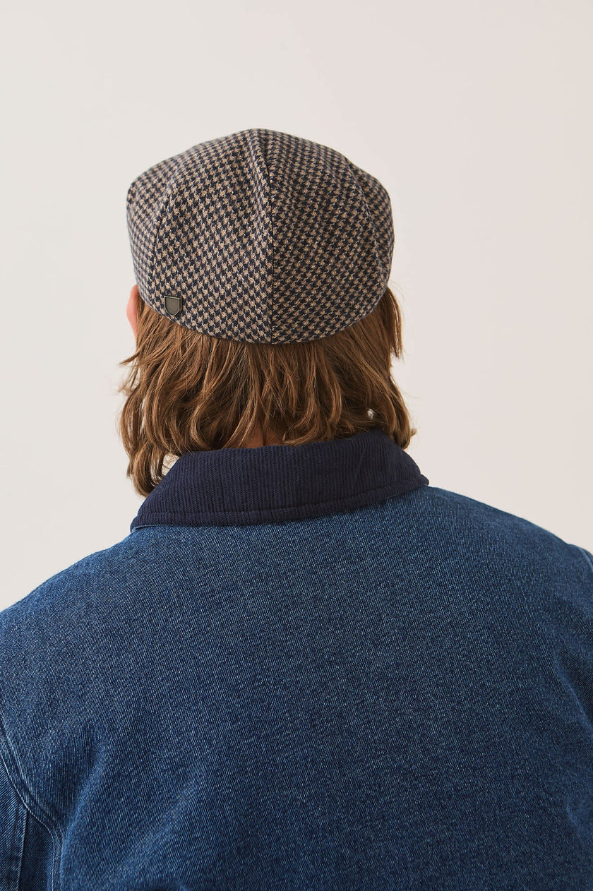 Brixton Hooligan Snap Cap Navy/Sand Houndstooth