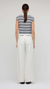 Staple The Label Palmer Stripe Knit Tank Navy/ White Stripe