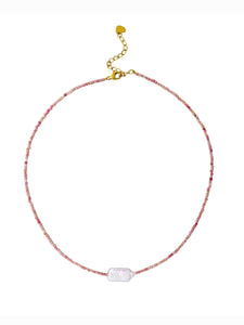 Tiger Tree Pink & Pearl Beaded Necklace