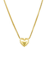 Load image into Gallery viewer, Tiger Tree Gold Large Ball Edged Heart Necklace
