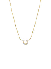 Load image into Gallery viewer, Tiger Tree Gold Crystal Horse Shoe Necklace
