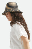 Brixton Redding Packable Straw Bucket Hat Black/Natural