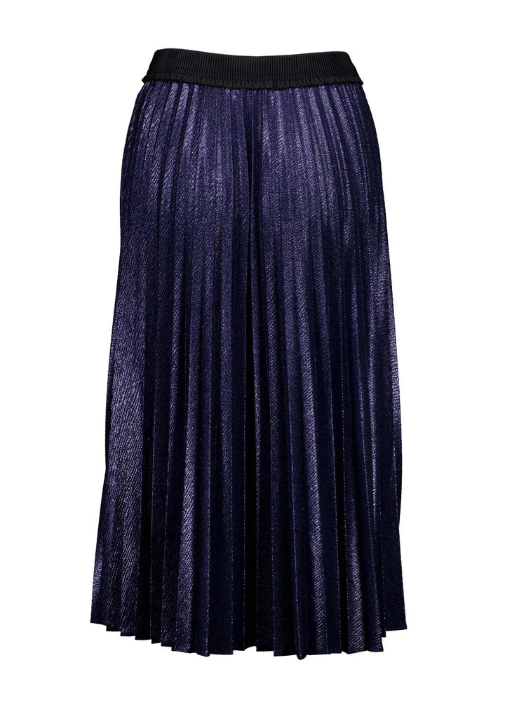 Olga De Polga Champagne Pleat Skirt Navy