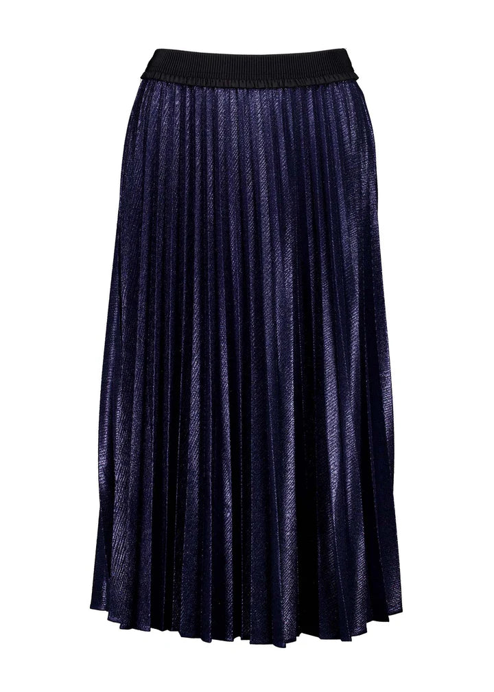 Olga De Polga Champagne Pleat Skirt Navy