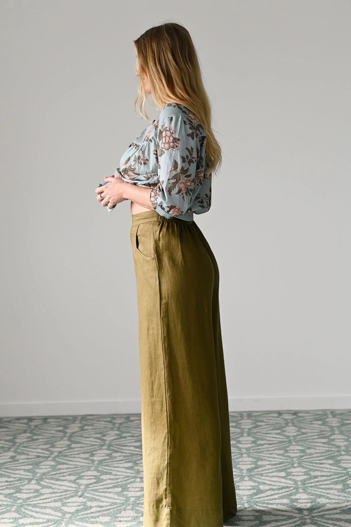 Lazybones Ollie Pant Fir Green Linen
