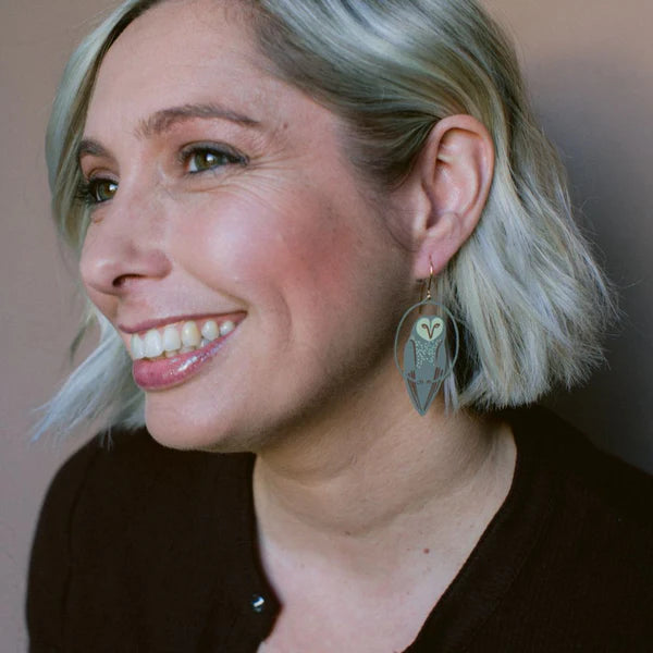 DENZ Midi Masked Owl Earrings