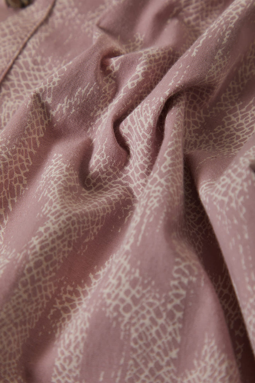 Brixton Charter Print SS Shirt Dark Pink/Silver Crackle Paint