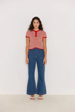 Load image into Gallery viewer, MINKPINK Chloe Stripe Knit Tee Red/Beige
