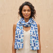 Palme 67994 Cotton Dogs Print Scarf Blue