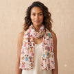 Palme 67994 Cotton Dogs Print Scarf White