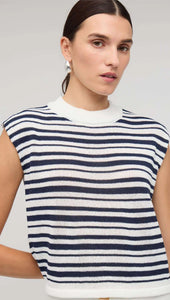 Staple The Label Palmer Stripe Knit Tank Navy/ White Stripe