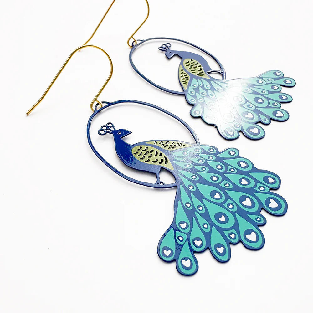 DENZ Peacock Earrings Blue