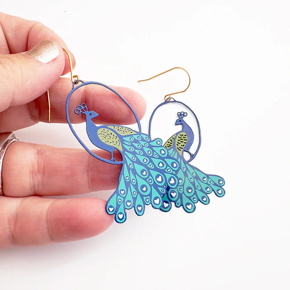 DENZ Peacock Earrings Blue
