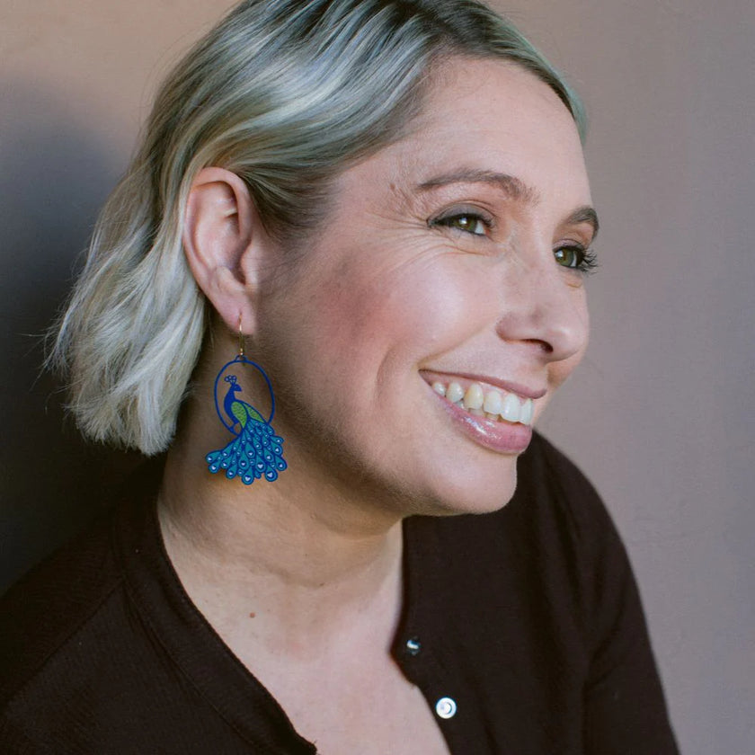 DENZ Peacock Earrings Blue