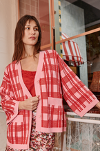 Load image into Gallery viewer, Barry Made Pimm Cardi Red/Pink Checkered
