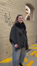 Load and play video in Gallery viewer, Zura PWBB184 Winter Poncho Black
