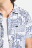 Brixton Charter Print SS Shirt Navy/White Collage