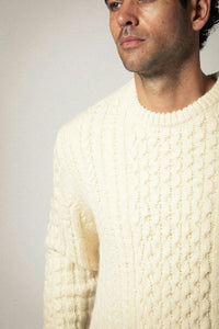 Brixton Classic Fisherman's Sweater Oatmeal