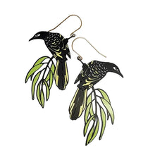 Load image into Gallery viewer, DENZ Regent Honeyeater Earrings Black/Yellow/Green

