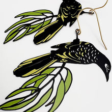 Load image into Gallery viewer, DENZ Regent Honeyeater Earrings Black/Yellow/Green
