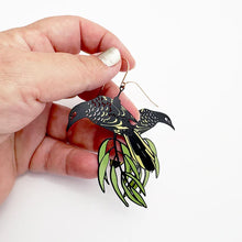 Load image into Gallery viewer, DENZ Regent Honeyeater Earrings Black/Yellow/Green
