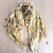 Palme 63870 Cotton Multi Sardine Print Scarf Mustard