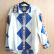 Palme 67035 Ikat Print Cotton Shirt Blue