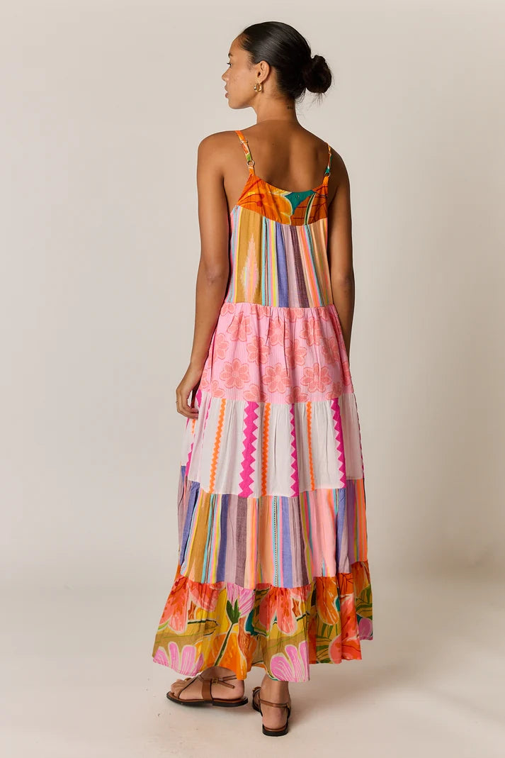 Rubyyaya Breeze Patch Maxi Dress Melon