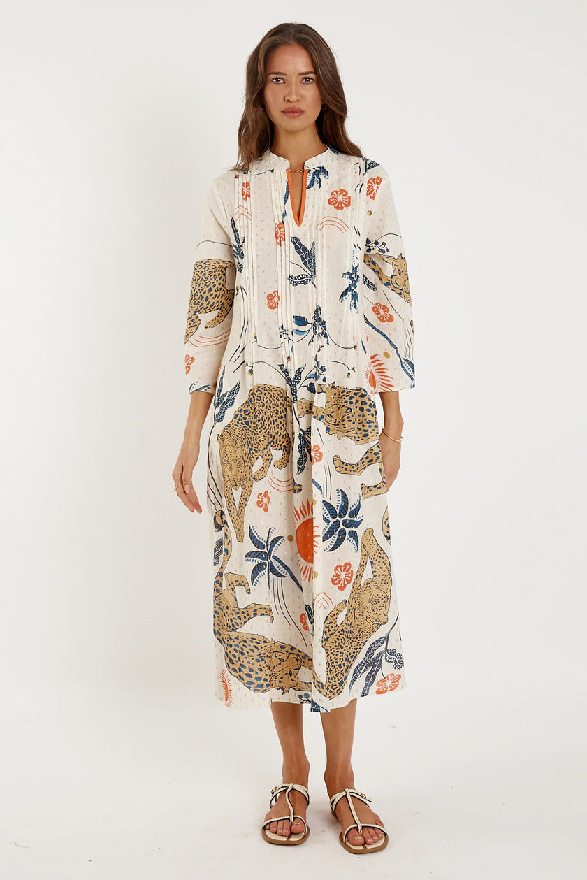 Rubyyaya Celine Kaftan Cheetah Print