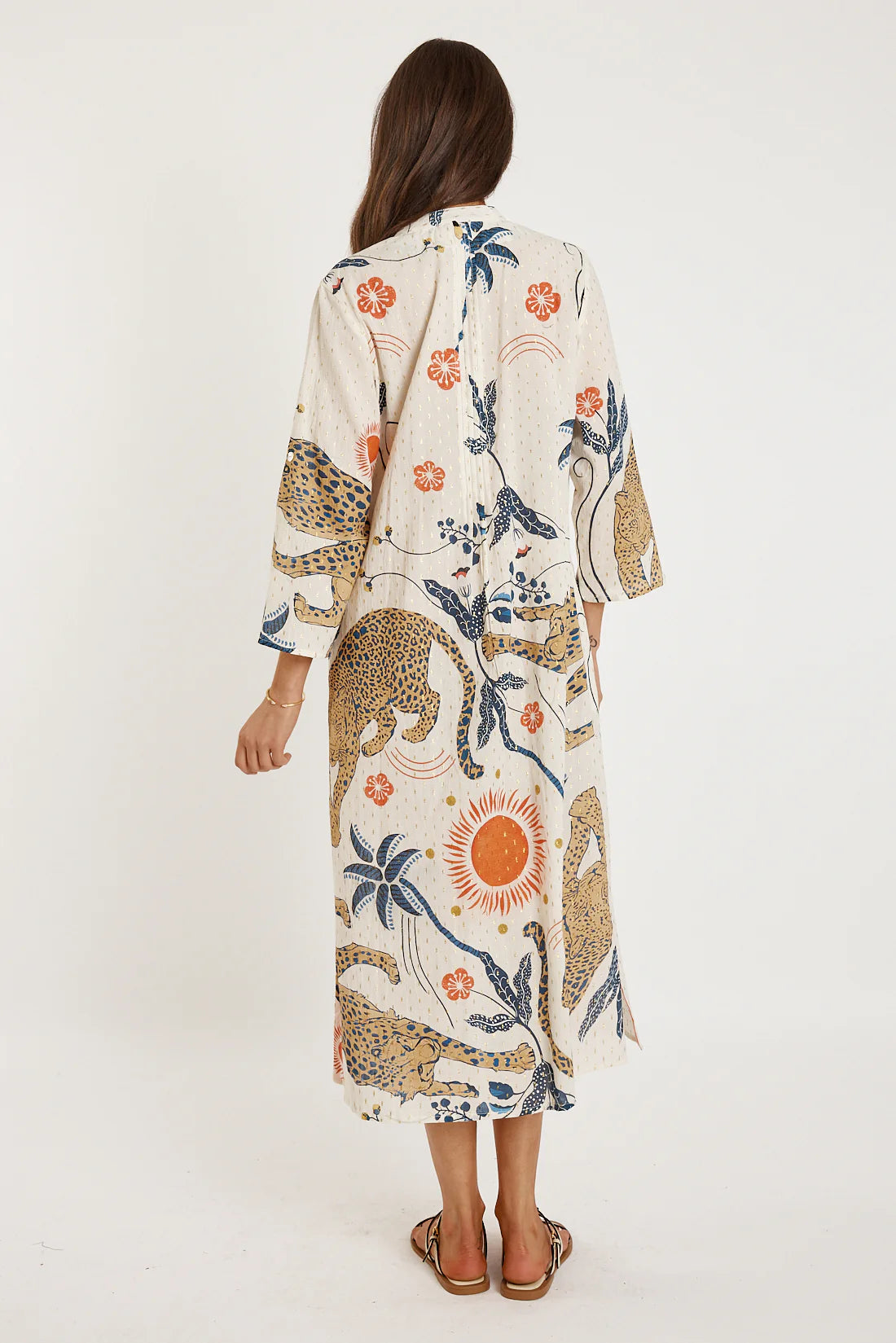 Rubyyaya Celine Kaftan Cheetah Print