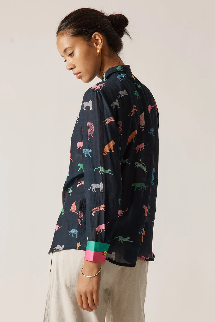 Rubyyaya Funky Cats Shirt Print