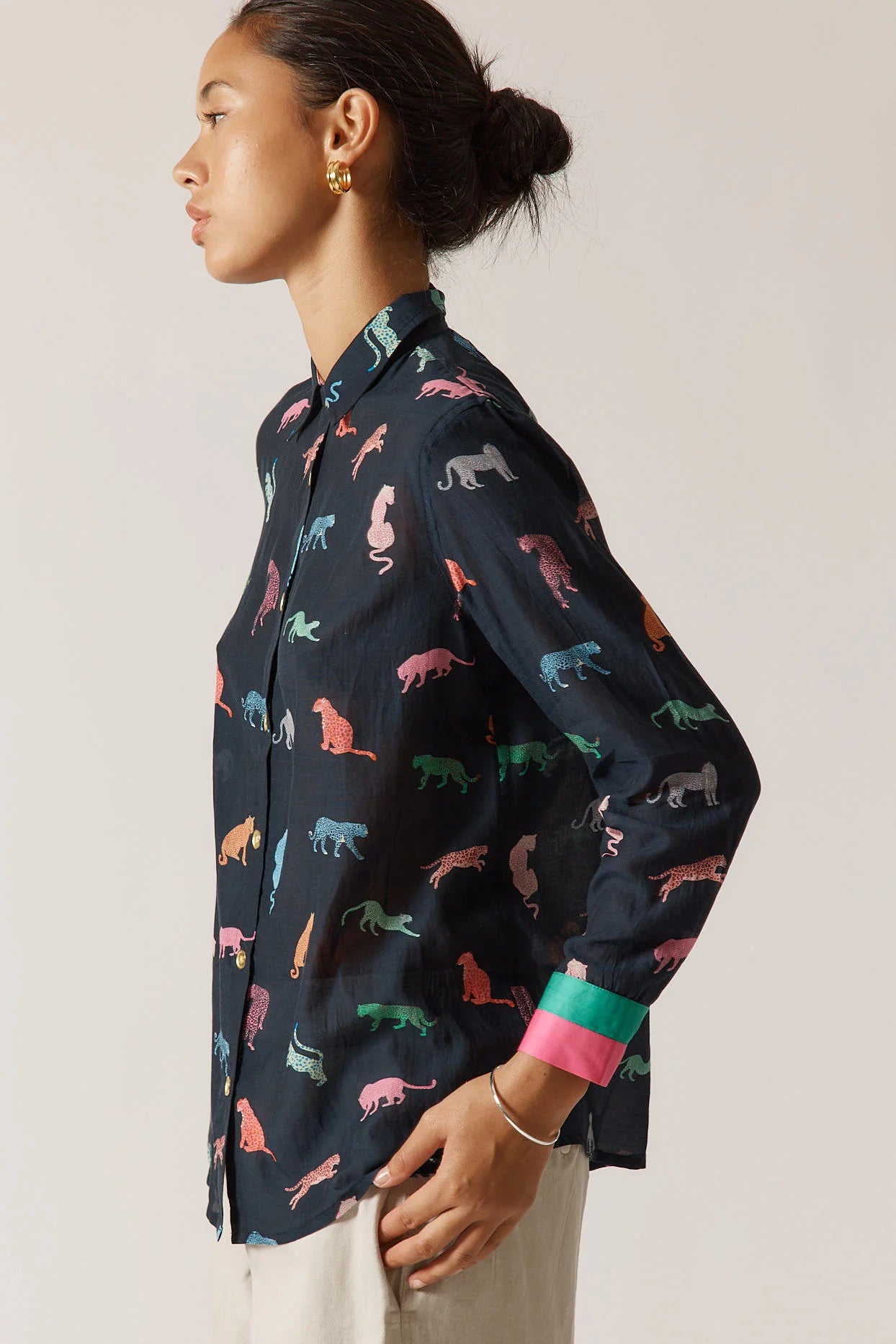 Rubyyaya Funky Cats Shirt Print