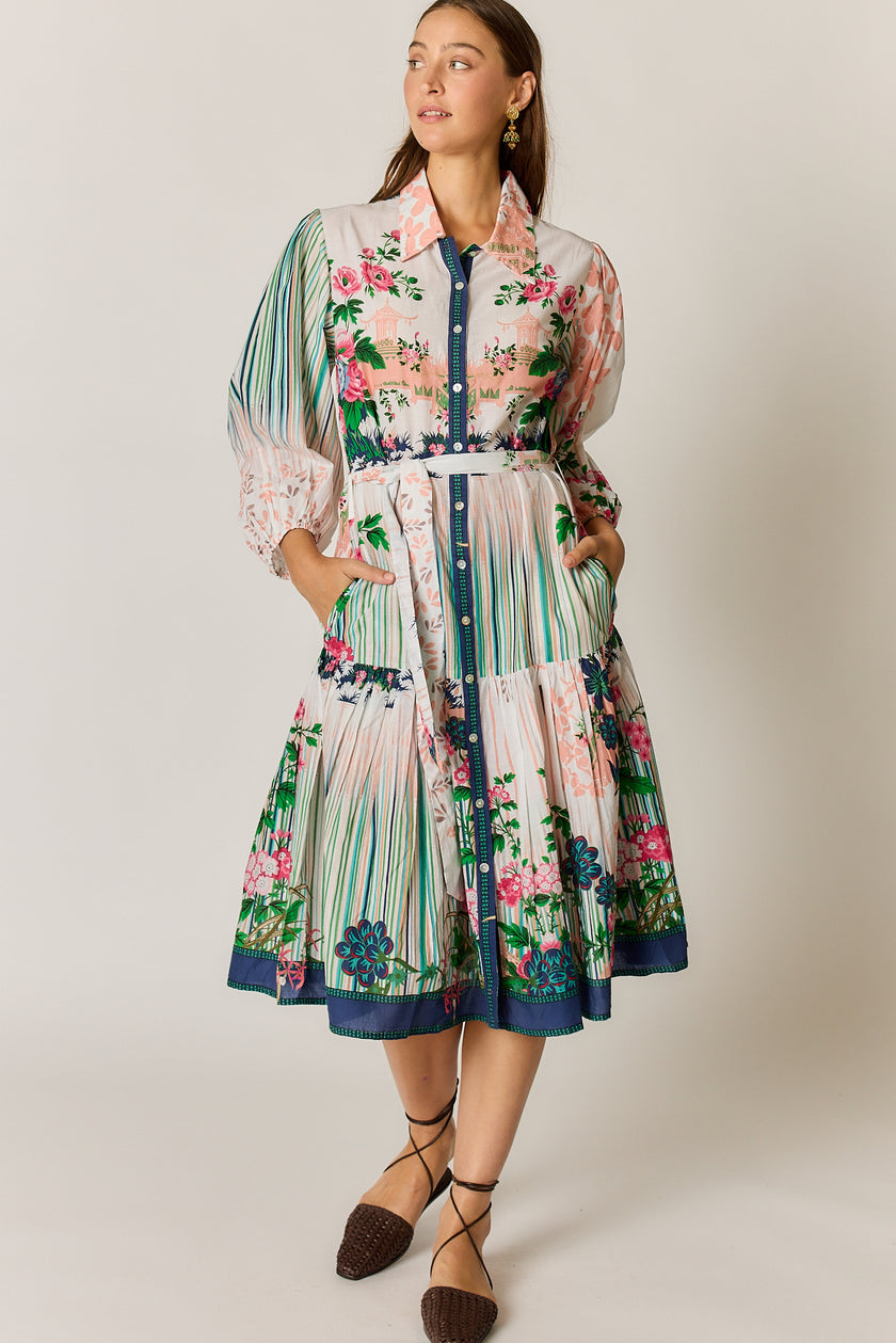 Rubyyaya Roseanne Midi Dress Multi